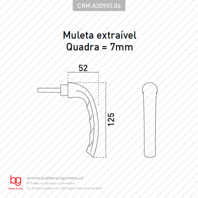 Cremone / Puxador Extra�vel - ALUM�NIO